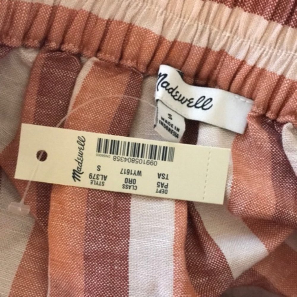 NWT Madewell Striped Pull-On Wrap Midi Skirt (S) - Picture 6 of 7